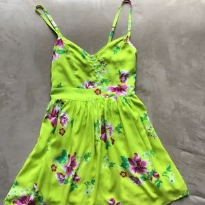 Hollister Green Floral Dress